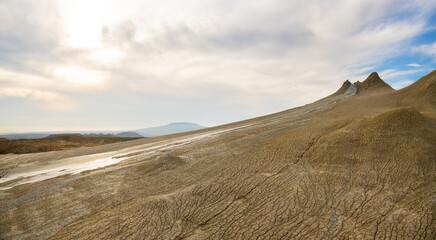 Beautiful mud volcanoes in the mountains.