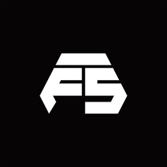 FS Logo monogram with octagon shape style design template