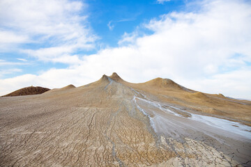 Beautiful mud volcanoes in the mountains.