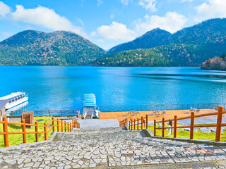 Lake shikaribetsu at Fall season, Hokkaido, Japan.