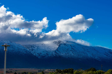 Snow in the Western Cape Mountains, South Africa