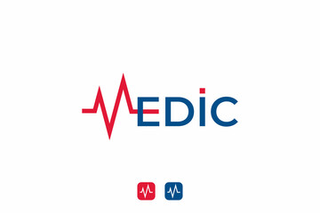 typography letter M medical logo