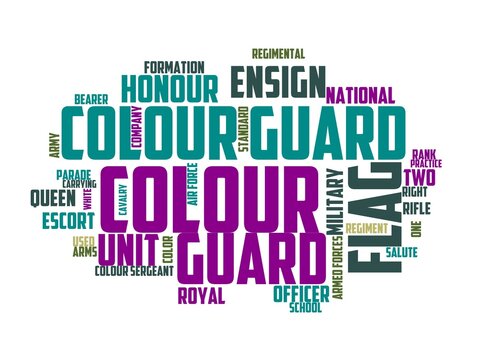 color guard wordcloud concept, wordart, guard,symbol,design,abstract
