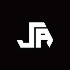 JA Logo monogram with octagon shape style design template