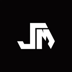 JM Logo monogram with octagon shape style design template