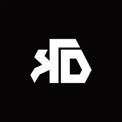 KD Logo monogram with octagon shape style design template