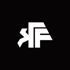 KF Logo monogram with octagon shape style design template