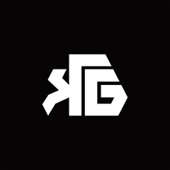 KG Logo monogram with octagon shape style design template
