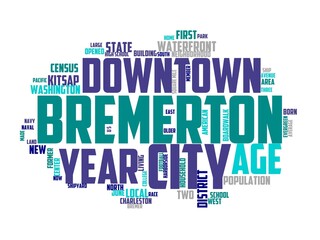 Fototapeta premium bremerton wordcloud concept, wordart, bremerton,water,summer,nature,travel