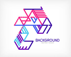 Abstract background. Color lines on white background. Linear abstract composition. Techno or business concept for wallpaper, banner, background, landing page