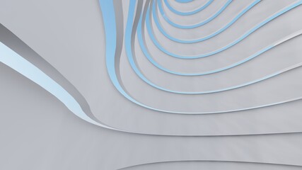 3d render futuristic architecture background gray stripes of building facade