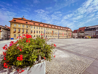 New Town Hall with marketplace in Bamberg germany