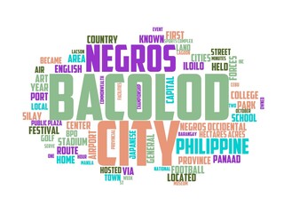 Fototapeta premium bacolod wordcloud concept, wordart, philippines,bacolod,tourism,travel,building