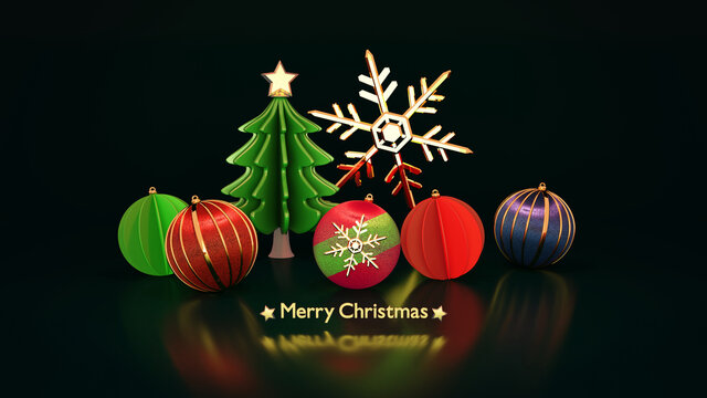 クリスマス オーナメント 装飾品のポスター 3dcg Stock Illustration Adobe Stock