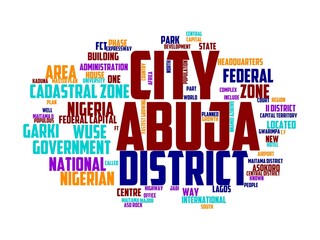 abuja wordcloud concept, wordart, nigeria,city,abuja,travel,landmark