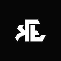 KT Logo monogram with octagon shape style design template