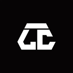 LC Logo monogram with octagon shape style design template