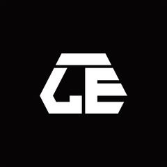 LE Logo monogram with octagon shape style design template