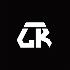 LK Logo monogram with octagon shape style design template