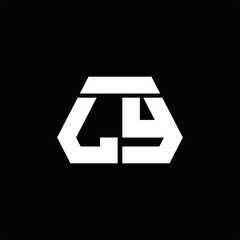 LY Logo monogram with octagon shape style design template