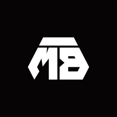 MB Logo monogram with octagon shape style design template