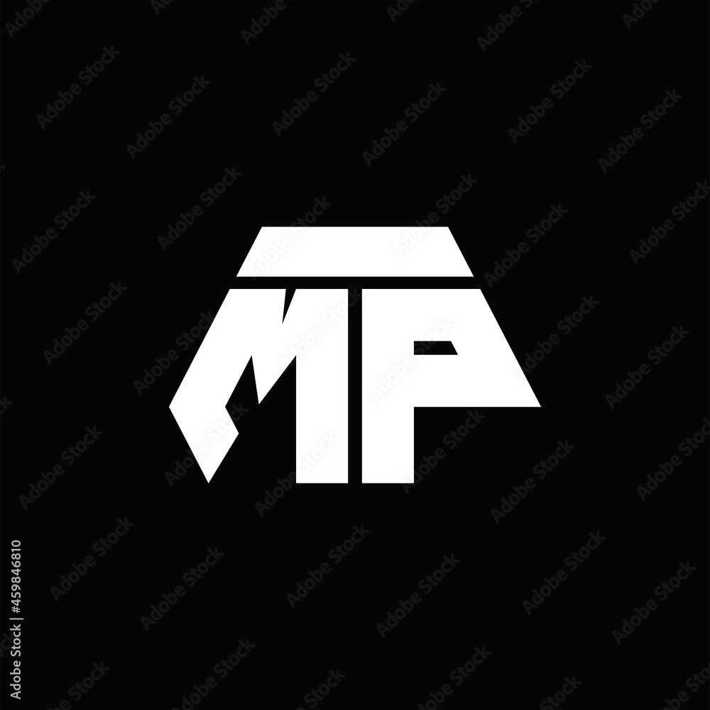 Wall mural MP Logo monogram with octagon shape style design template