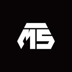 MS Logo monogram with octagon shape style design template