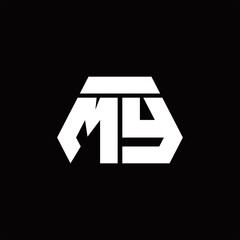 MY Logo monogram with octagon shape style design template