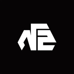 NZ Logo monogram with octagon shape style design template