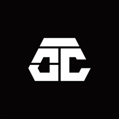 OC Logo monogram with octagon shape style design template