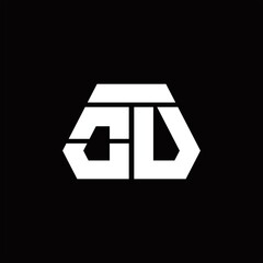 OV Logo monogram with octagon shape style design template