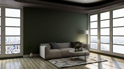 office wooden lobby waiting room for company wall logo mockup