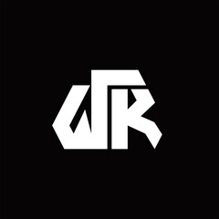 WK Logo monogram with octagon shape style design template