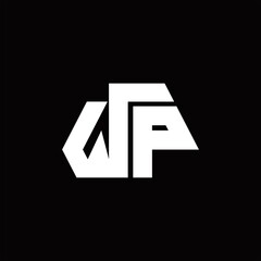 WP Logo monogram with octagon shape style design template
