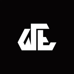 WT Logo monogram with octagon shape style design template