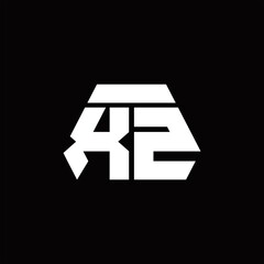 XZ Logo monogram with octagon shape style design template