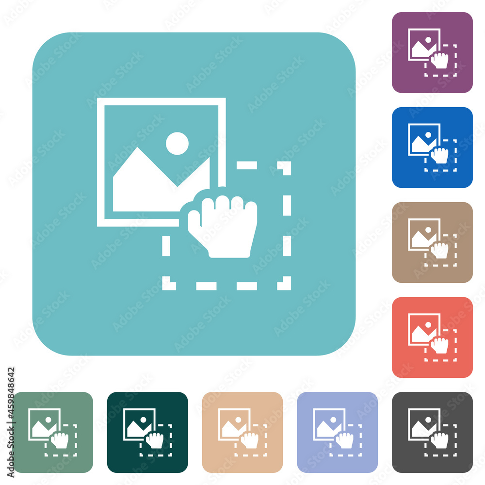 Poster grab image to upload rounded square flat icons