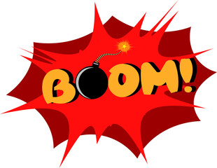 Boom effect bomb explosion effect with text isolated vector