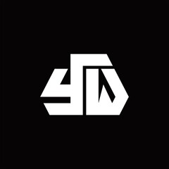 YW Logo monogram with octagon shape style design template