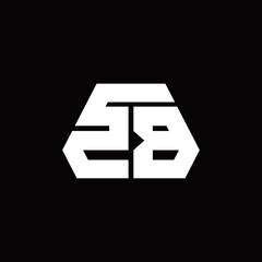 ZB Logo monogram with octagon shape style design template