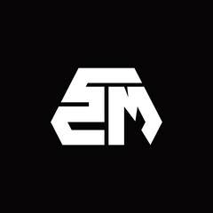 ZM Logo monogram with octagon shape style design template