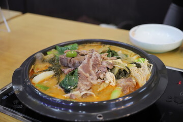 yummy korean food pork stew 
