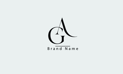 GA AG G A abstract vector logo monogram template - obrazy, fototapety, plakaty