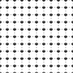 Square seamless background pattern from geometric shapes are different sizes and opacity. The pattern is evenly filled with big black absorbent symbols. Vector illustration on white background