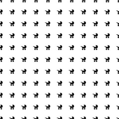 Square seamless background pattern from geometric shapes. The pattern is evenly filled with big black baby carriage symbols. Vector illustration on white background