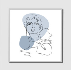 poster with a girl's face, minimalism