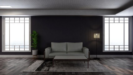 modern office lobby waiting room for company logo mockup