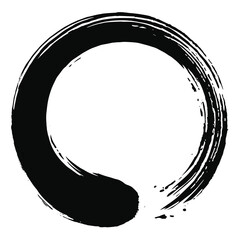 Enso Zen Circle Brush Vector Illustration - obrazy, fototapety, plakaty