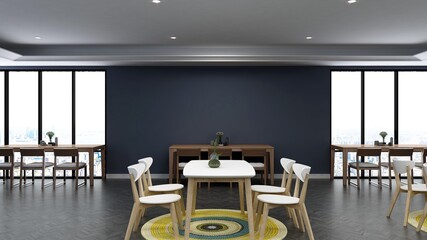 cafe bar 3d design interior for coffee shop logo mockup