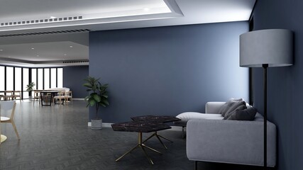 cafe bar 3d design interior for coffee shop logo mockup